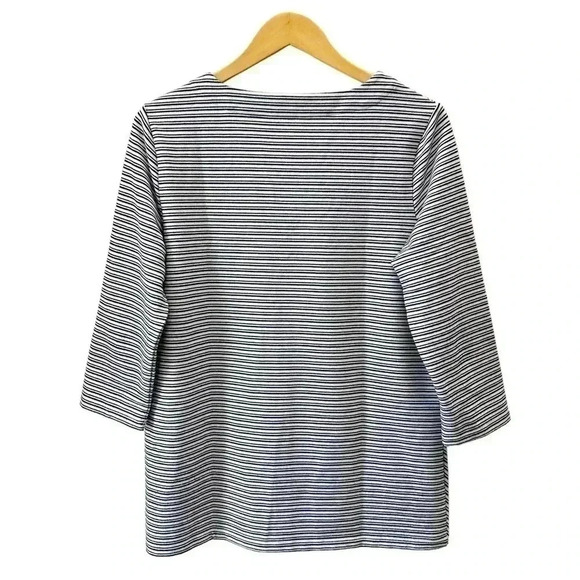 Northern Reflections Top  V-Neck Nautical Tie Front Blue White Stripes Medium - Picture 14 of 15